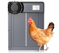 MASTERFUN Porte Poulailler Automatique avec Écran LCD Programmable Étanche, Porte Automatique Poulailler en Alliage d'aluminium, Alimenté par Batterie, Commande de Minuterie, Fonction Anti-pincement