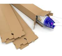 Master'in Tube carton carré simple cannelure - Brun - 120x120x1200mm - Lot de 10 tubes