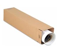 Master'in Tube carton carré simple cannelure - Brun - 120x120x610mm - Lot de 20 tubes