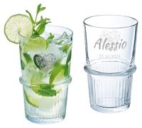 MASTERLASER3.0 Verre à Gin Tonic personnalisé, Tumbler à long drink et cocktails, 470 ml, personnalisable avec nom, initiales et date - Meilleure idée cadeau - Quantité (6)