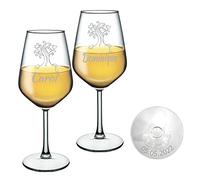 MASTERLASER3.0 Verre à vin personnalisé - Gobelet à vin blanc gravé - personnalisable avec nom initiales - Date et polices différentes idée cadeau (2)