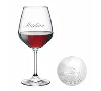 MASTERLASER3.0 Verre à vin personnalisé Verre à vin rouge gravé Personnalisable avec nom, initiales, date et différents caractères Idée cadeau (1 pièce)