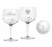 MASTERLASER3.0 Verre gin Tonic personnalisé, Gobelet à Cocktail gravé au Laser, 800 ML, Ensemble Personnalisable avec nom, initiales, et Date, Meilleure idée Cadeau - Quantité (6)