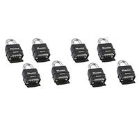 MasterLock 1178D Lot de 8 cadenas à combinaison Noir/argenté