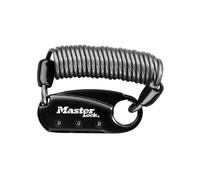 Master Lock Antivol câble à combinaison 1551EURDBLK – mousqueton spirale 90 cm noir pour casque/sac