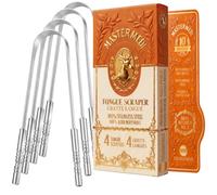 MasterMedi 100% langue en acier inoxydable scraper - 4 pack, combats la mauvaise haleine, parfait pour soins bucco-dentaires, nettoyeur de langue de qualité médicale pour adultes et enfants