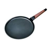 Masterpan Poêle à crêpes et crêpes anti-adhésive 28 cm, poignée amovible, effet grain de bois, gain de place, compatible avec l'induction, passe au four et au lave-vaisselle