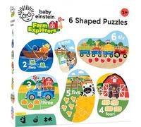 Masterpieces Baby Einstein Farm Explorers Lot de 6 mini puzzles en forme de mini puzzles portables et résolution de problèmes à partir de 6 ans