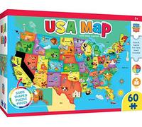 Masterpieces Educational-Usa Map 60 Piece Puzzle, Multicolored, 16.5x12.75