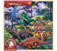 Masterpieces Fun Facts 48-Piece Wood Puzzle, Dinosaur Friends