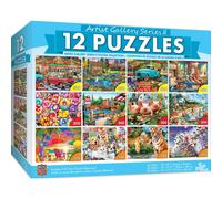 Masterpieces Lot de 12 puzzles Artist Gallery Collection Srie 2 Puzzles paysage et animaux amusants en famille pour adultes et enfants