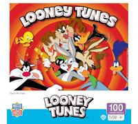 MasterPieces Puzzle 100 pièces pour enfants - Looney Tunes - That's All Folks - 35,6 x 48,3 cm
