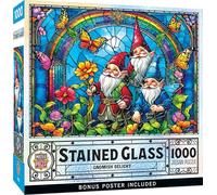 Masterpieces Puzzle 1000 pièces pour adultes - Collage de vitrail - Délice de gnomes - 48,9 x 68,9 cm - Unisexe Adulte
