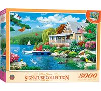 MasterPieces Puzzle 3000 pièces pour adultes - Souvenirs au bord du lac - 81,3 x 114,3 cm - Respectueux de l'environnement, finition mate, chevalet bonus