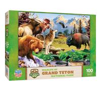 Masterpieces Puzzle de 100 pices pour enfants de 6 ans et plus Faune du parc national de Grand Teton Jeu ducatif et amusant Ide cadeau pour