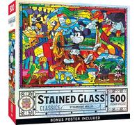 MasterPieces Puzzle de 500 pièces en vitrail pour adultes, famille ou jeunes - Bateau à vapeur Willie - 38,1 x 53,3 cm