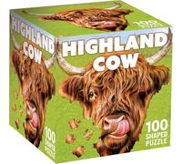 MasterPieces Puzzle en forme de 100 pièces pour familles - Vache des Highlands - 28,6 x 30,7 cm
