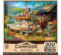 MasterPieces Puzzle EZ Grip de 300 pièces - Souvenirs de déballage - Grandes pièces pour adultes et famille, 45,7 x 61 cm, thème rétro de la cabine d'été