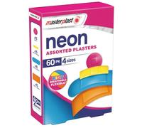 Masterplast Lot de 60 pansements fluo assortis | 4 tailles - Protection lumineuse, flexible, respirante pour favoriser la guérison et prévenir les infections