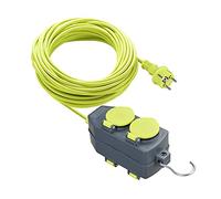 Masterplug Câble rallonge 15 m – 2 prises Schuko – IP44 – Vert