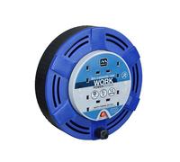 Masterplug Cassette Câble Bobine 240V 13A 4-Socket Thermique Ajourée Bleu 8m