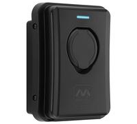 Masterplug Chargeur mural domestique VE pour véhicules électriques et hybrides enfichables type 2, avec prise, mode 3, verrouillage automatique, triphasé, RFID avec clés, noir, IP65, 22 kW, 32 A