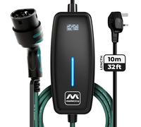 Masterplug EVCM221010 EVCM221010 Câble de Charge EV pour véhicules électriques et Hybrides, 10 mètres, Mode 2, 3 Broches, Prise Britannique vers Type 2, 2,4 KW, EVCM221010