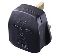 Masterplug Fiche moulée recâblée avec fusible 13 A 50 x 48 x 43 mm Noir
