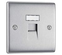 Masterplug NBSRJ451 RJ45 Plaque en acier brossé sortie de câbles