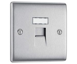 Masterplug NBSRJ451 RJ45 Plaque en acier brossé sortie de câbles