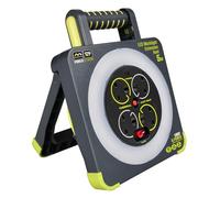 Masterplug Pro-XT Bobine de lumière de travail à quatre prises avec support rabattable, coupe thermique et interrupteur d'alimentation, câble haute visibilité 5 m 13 A