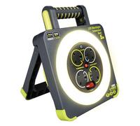 Masterplug Pro-XT Bobine de lumière de travail à quatre prises avec support rabattable, coupe thermique et interrupteur d'alimentation, câble haute visibilité 5 m 13 A