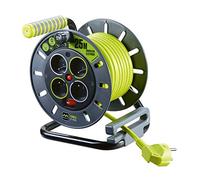 Masterplug Pro-XT Câble d'extension à quatre prises, 13 ampères, câble vert de 25 mètres