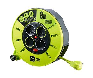 Masterplug Pro-XT Rallonge à quatre prises, 8 mètres, 16 ampères, câble vert