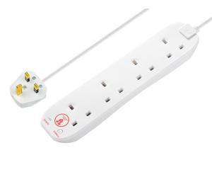 Masterplug - Rallonge protégée contre les surtensions 240V 4-prises 2m