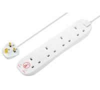 MASTERPLUG SRG4210N-MP Bloc Multiprise Parafoudre 4 Gang 2 m Blanc