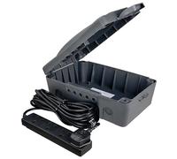 Masterplug WBXBFG10B-MP Boîtier électrique résistant aux intempéries pour extérieur avec rallonge 4 prises de 10 m Gris foncé 351 x 220 x 126,5 mm