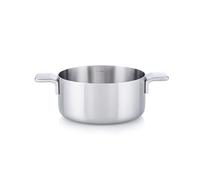 MasterPRO Alessi Bones - Casserole de 20 cm - Fabriquée en Acier Inoxydable - Finition Intérieure et Extérieure Mate - Corps Droit et Poignée Longue en Fonte Creuse Soudée - Convient pour Induction