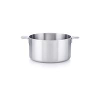 MasterPRO Alessi Bones - Casserole de 28 cm - Fabriquée en Acier Inoxydable - Finition Intérieure et Extérieure Mate - Corps Droit et Poignée Longue en Fonte Creuse Soudée - Convient pour Induction