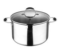 MasterPro Foodies | Faitout avec couvercle en verre | Contenance 9,8L | Faitout en acier inoxydable | Résistant, facile à nettoyer | Pour tous types de cuisinières