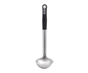 MasterPRO Foodies - Louche de 100 ml - Acier inoxydable - Dimensions : 22,3 x 8,2 cm - Poignée ergonomique au toucher doux - Bec verseur latéral