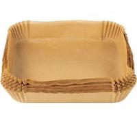 MasterPRO Foodies - Papel de cuisson pour friteuse de air - sans BPA - Set de 100 pièces - Moules carrés de Papel de 26cm pour friteuse de air de avec panier de 3-4,5L - non blanchi
