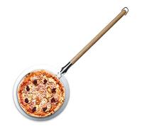 MasterPRO Foodies - Pizza Four - Fabriqué avec en acier inoxydable - 30,5 cm de diamètre de diamètre et 87 cm de long - Effet en bois long - tête ronde
