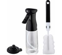 MasterPRO Foodies - Set de 3 bouteilles/vaporisateurs d'huile/vinaigre/citron de 200 ml + entonnoir de silicone - En verre de - Bouchon d'huile en silicone