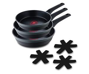 MasterPRO Gastro Reeco | Lot de 3 poêles de 20, 24 et 28 cm de diamètre | Heatdot | Aluminium moulé recyclé | Revêtement antiadhésif | Poignée soft-touch