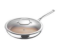MasterPRO GIRO - Poêle à frire hybride de 30 cm avec couvercle - 3 couches avec revêtement antiadhésif ILAG - Structure en nid d'abeille résistante aux rayures - Induction et four Sans PFAS/PFOA/PTFE