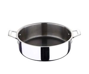MasterPro Hi-Tech 3 Casserole de cuisine 28 cm en acier inoxydable avec texture nid d'abeille Revêtement 3 couches Ustensiles de cuisine Convient à tous les types de cuisine