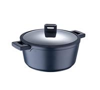 MasterPRO Indigo | Faitout de 28 x 13 cm avec couvercle | Faitout antiadhésif en fonte d'aluminium | Revêtement antiadhésif Xylan Plus | Poignées Soft Touch | Tous types de plaques