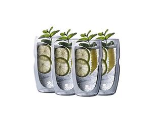 MasterPRO Mixology - Jeu de 4 verres à liqueur 50ml - Fabriqués en Borosilicate double paroi - Finition transparente - Convient de -20º à 200º - Lavable au lave-vaisselle