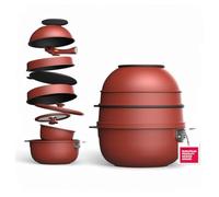 MasterPRO SHARE & PLAY | Ensemble de 10 ustensiles de cuisine empilables | Manche amovible | Gain de place | Fonte d'aluminium | Revêtement antiadhésif ILAG Ultimate